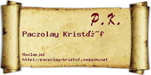 Paczolay Kristóf névjegykártya